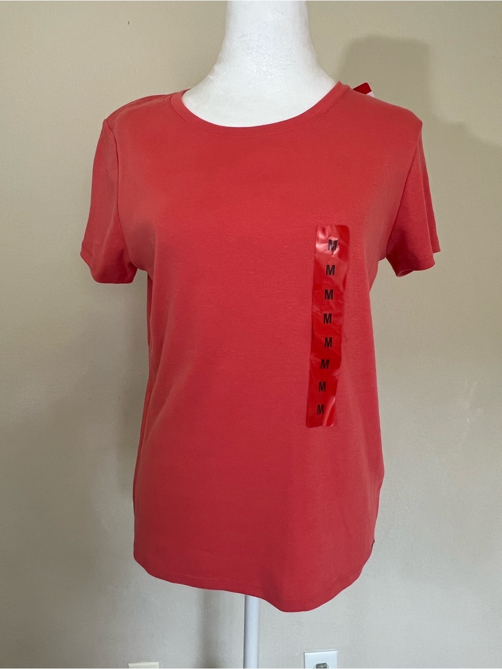 DKNY Women’s Short Sleeve Red Crewneck Top NWT